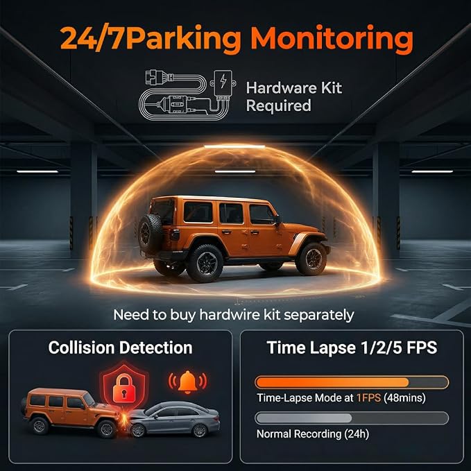 12" Mirror Dash Cam, 4K UHD Front and 2.5K Rear View Dash Camera for Car, with ADAS BSD LCA Smart Mode, GPS, G-Sensor, Loop Recording, Parking Monitor, Voice Control, 5.8GHz WiFi