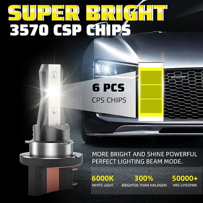 for Mercedes-Benz CLA250 2017 2018 2019 2020 2021 Lights Bulbs Combo, 4pcs Super Bright White Lights High Low Beam Blubs Package, 1:1 Size as Stock Bulbs, Plug and Play