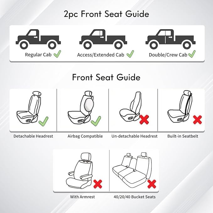 Huidasource Tacoma Front Car Seat Covers, 360° Full-wrap Truck Seat Cushion Cover Fit for Toyota Tacoma 2024-2026 SR, SR5, Limited, TRD Sport/Off-Road,Trailhunter Front Row(Front Pair/Black&Red)