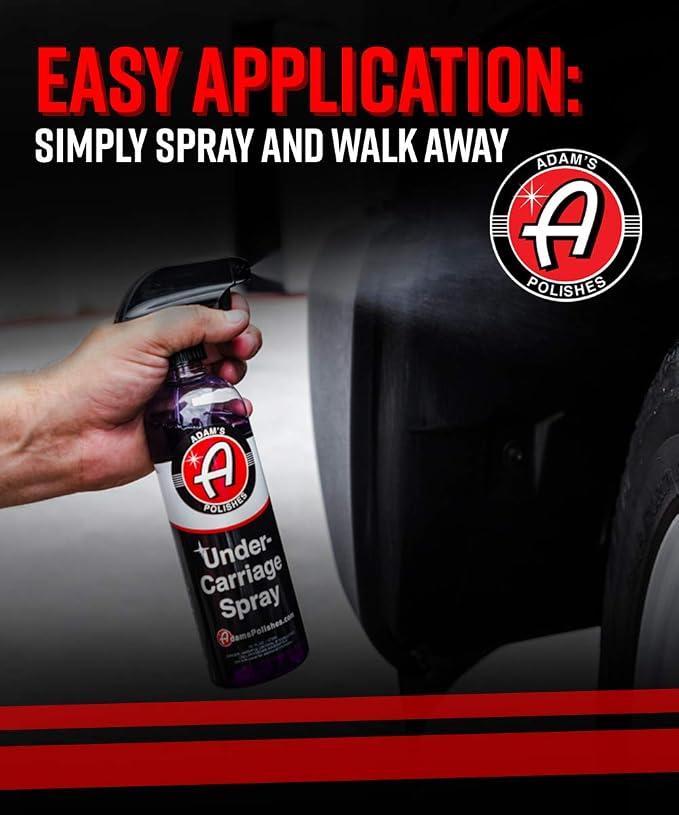 Adam’s Invisible Undercarriage Spray 16oz - SiO2 Infused Fender & Wheel Well Dressing, Satin Black Finish for Plastic, Rubber & Trim, Long Lasting Car Detailing Spray