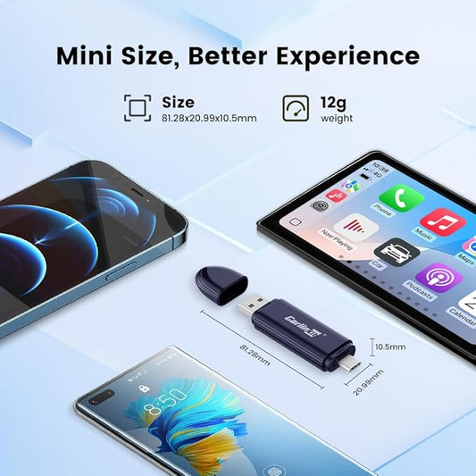 Carlinkit Mini SE Pro Wireless CarPlay Adapter, Wired to Wireless Converter for OEM Factory Wired CarPlay/Android Auto Cars, 5GHz WiFi Fast Connect with USB C/A Dual Port