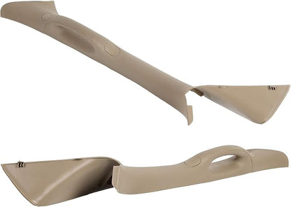 ECOTRIC Pair A Pillar Interior Trim Grab Handle Driver Passenger Side Compatible with 2004-2008 Ford F150 F-150 Replacement for 4L3Z-1503599-AAC 4L3Z-1503598-AAC (TAN)