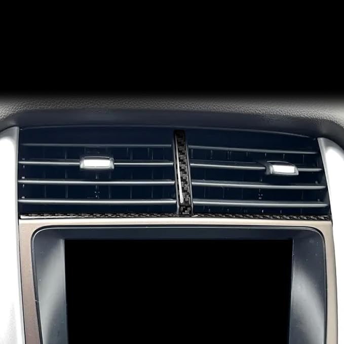 Premium Carbon Fiber Only Compatible with Ford Edge 2011-2014 SEL Accessories Car Center Dashboard A/C Outlet Air Vent Trim Strip Cover Interior Trim Sticker Decal Black 4PCS