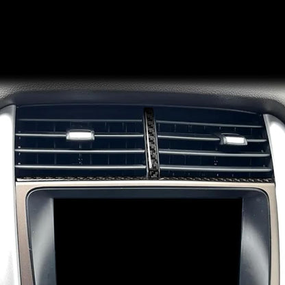 Premium Carbon Fiber Only Compatible with Ford Edge 2011-2014 SEL Accessories Car Center Dashboard A/C Outlet Air Vent Trim Strip Cover Interior Trim Sticker Decal Black 4PCS