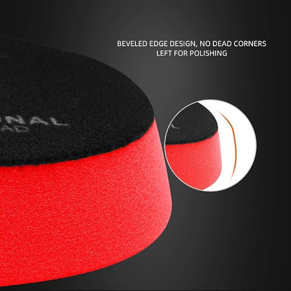 Red T10 Ultra-Fine Finishing Foam Polishing Pads, SPTA 1Pcs 3.5 Inch Face for 3 Inch 80mm Backing Plate Compound Buffing Sponge Pads for Car Buffer Polisher Compounding, Polishing and Waxing-FPBFS3R