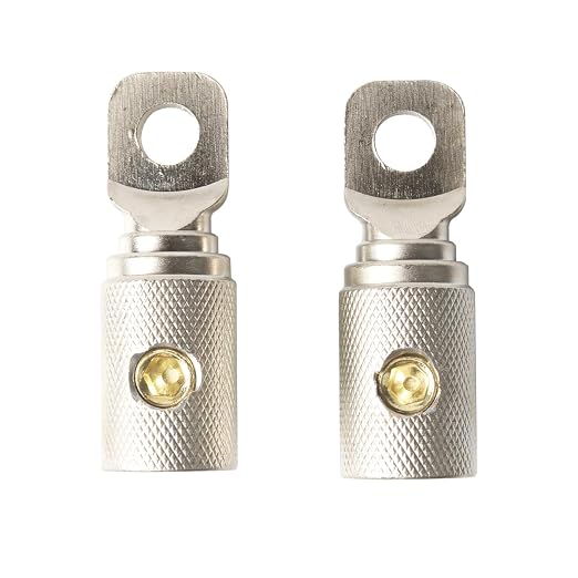 0 Gauge Wire Terminal Connectors 5/16 Ring Wiring Connector Car Audio Amplifier Power Ground 0AWG Cable Terminals 2PCS with Adhesive Heat Shrink Tubing