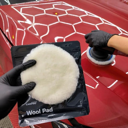 CARPRO Merino Wool Cutting & Polishing Pad: Car Polishing Pads for Heavy Cutting or Compounding Pad, Hook and Loop Car Buffing Pad - 6" (1 Pack)
