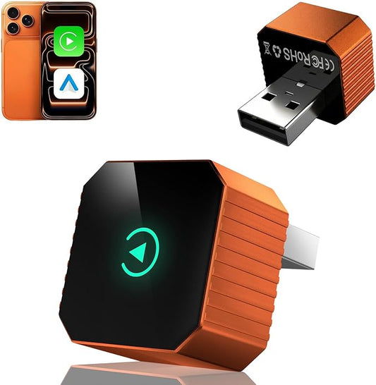 2026 Upgraded Mini Wireless CarPlay Adapter for Android Auto & Apple CarPlay, Plug & Play, Fast and Auto Connect, No Latency 2 in 1 Car Play Wireless Adapter for iPhone iOS 10+ & Android 11+