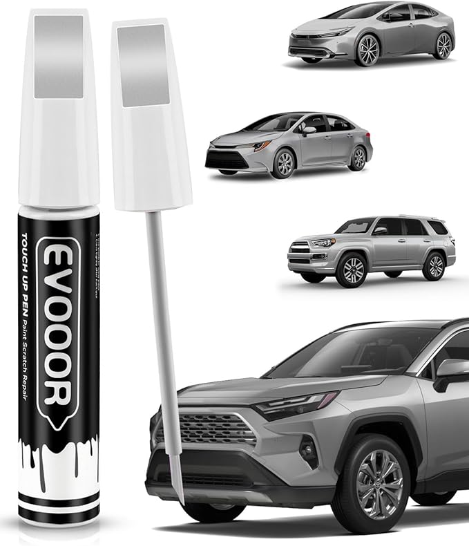 1F7 Classic Silver Metallic Touch Up Paint Compatible with Toyota Exact Match 2 in 1 Touch up Paint for Chips and Nicks Repair