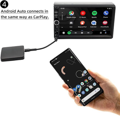 Car Wireless Carplay Box Wireless Android Auto Converter Box 5.0 Bluetooth Support Wireless Carplay Adapter Compatible for Automobile Player Black