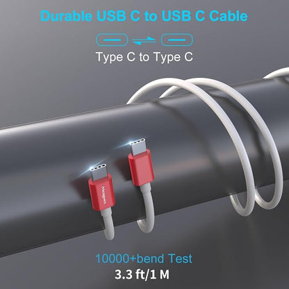 67.5W Red Car Charger USB C Super Fast Charging, 45W USBC&QC3.0 Port Plug for iPhone 17 Pro Max/Air/16/15/iPad, Samsung S26/S25 Android Cell Phone, Dual 12V Cigarette Lighter Adapter+3.3ft Type C Cord