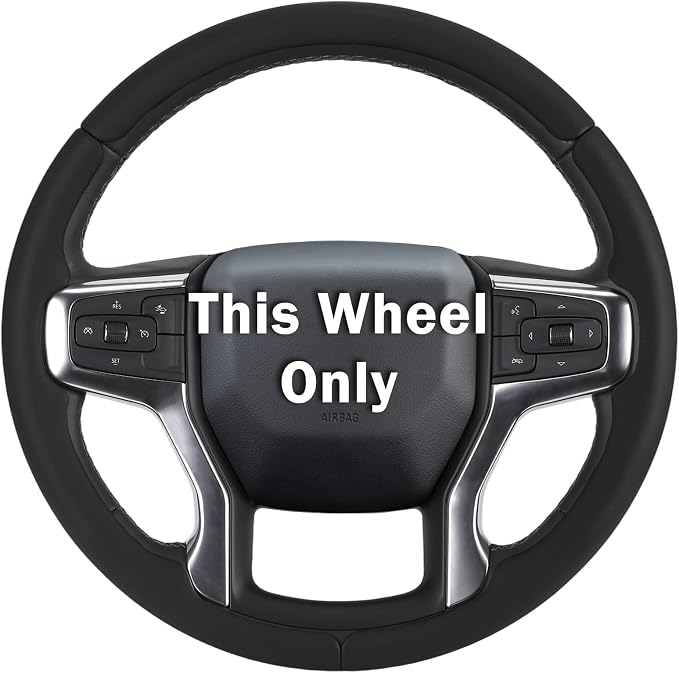 Steering Wheel Cover for Chevy Silverado 1500 2019-Present/ 2500 3500 2020-Present/Blazer 2019-Present (Gasoline Models)/ Suburban Tahoe 2021-2024, Car Steering Wheel Cover Accessories for Chevrolet