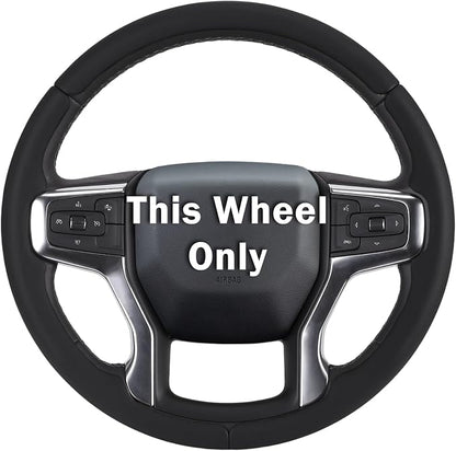 Steering Wheel Cover for Chevy Silverado 1500 2019-Present/ 2500 3500 2020-Present/Blazer 2019-Present (Gasoline Models)/ Suburban Tahoe 2021-2024, Car Steering Wheel Cover Accessories for Chevrolet