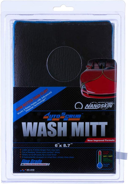 Nanoskin AUTOSCRUB Fine Grade Wash Mitt,Weft Knitted Microfiber [AS-016] Blue, 6" x 8.7"