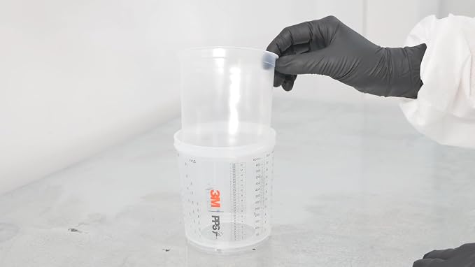 3M PPS 2.0 Spray Gun Cup, Lids and Liners Kit, 26325, Large, 28 Ounces, 125-Micron Filter, Use for Cars, Furniture, House and More, 1 Paint Cup, 50 Disposable Lids and Liners, 32 Sealing Plugs
