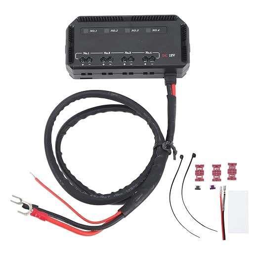 Motor Vehicle Safety Box 12V with Relay, 4 Specialist Safety Holder with LED Display, Universal for Car Motorcycle Truck RV Marine