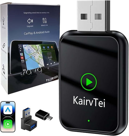 Wireless CarPlay Adapter for Apple iPhone & Android,Multi-User Seamless Connection for Upgrade Wired to Wireless CarPlay Auto, No Latency for iOS 10+ Android 11+ to Screen w/USB C