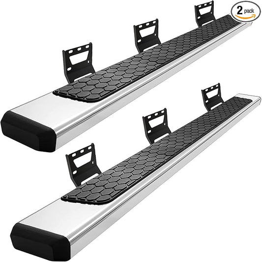 COMNOVA 6.5 Inches Ram 1500 Running Boards Compatible with 2019-2026 Ram 1500 Crew Cab (excl. Classic/2500/3500), Stainless Steel Running Boards & Steps with Honeycomb Step Pad.