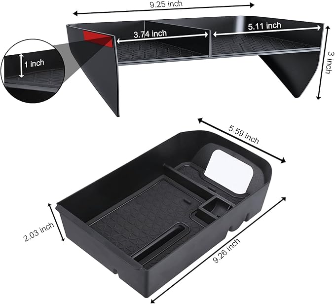 DIAMOOKY Upgraded Center Console Organizer Compatible with Toyota RAV4 2025 2024 2023 2022 2021 2020 2019 Interior Accessories, Gear Shift Storage Tray Secondary Box Insert Divider - 2pcs