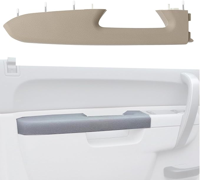 Upgraded Door Armrest Repair Kit Left Driver Side Door Panel Handle Tan Compatible with 2010-2014 Chevy Silverado GMC Sierra 1500 2500HD 3500HD Replaces 22818467
