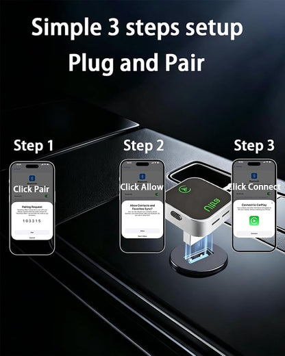 Wireless CarPlay Android Auto Adapter Plug and Play AI Box for Factory Wired