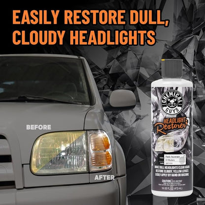 Chemical Guys Headlight Restore and Protect - Cleans, Restores Clarity, and Protects Headlights from Future Fading, Safe for Trucks, SUVs, Motorcycles, RVs & More - 16 oz