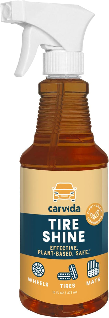 Carvida Tire Shine, Plant-based and Hydrating Cleaner for Tires, Wheels, and Automotive Surfaces, 16oz