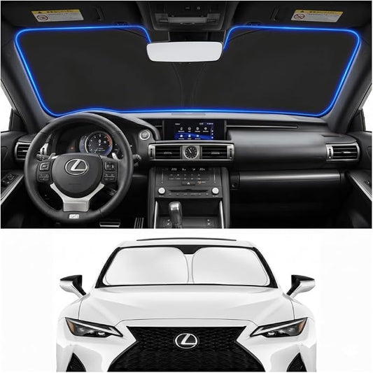 Windshield Sun Shade for Lexus is IS300/IS350/IS500/IS250/IS200t 2014-2026 | Custom Fit Windshield Cover, Blocks UV Rays, Double-Layer Heat Shield, Durable Frame, Easy Fold & Storage