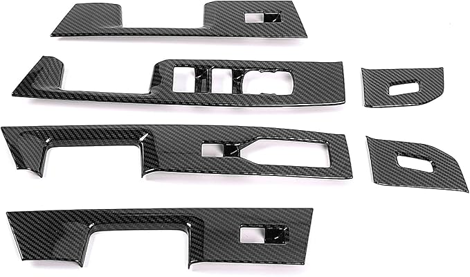 GZXinWei Carbon Fiber Grain Door Window Control Switch Panel Trim Cover Sticker Interior for Ford F150 2021 2022 2023 2024 2025 2026