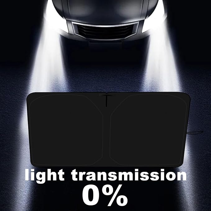 Car Windshield Sun Shade, 240T Thickened Block Heat and Sun Keep Cars Interior, Foldable Automotive Sunshade for Car SUV Truck Front Windshield (57.09x 31.5 inch)