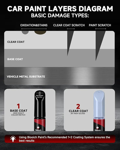 Black Obsidian/Super Black KH3 for INFINITI Touch Up Paint Kit[2K Clear Coat Included],Exact Color Match Touch Up Paint for Chip and Scratch