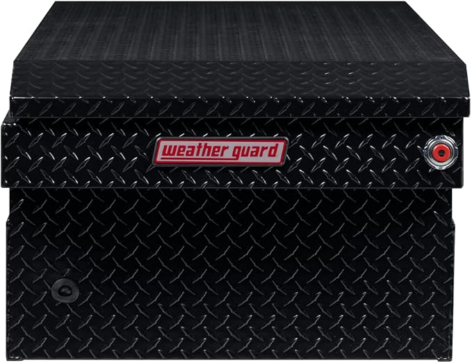 Weather Guard Saddle Truck Tool Box Aluminum Full Extra Wide Gloss Black