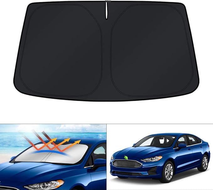 KUST Windshield Sun Shade for Ford Fusion 2013-2020 2021 Accessories Window Screen Sun Visor Protector Foldable Blocks UV Rays Keep Car Cooler