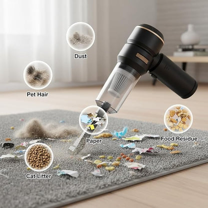 Cordless Car Vacuum Lightweight, Air Duster, 4-in-1 18000Pa High Power Suction & Blower, Handheld Vacuum Cleaner for Home,Car, Office Desk, Keyboards, Navy Black