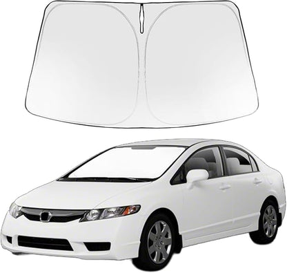 Proadsy 2026 Upgrade Windshield Sun Shade Custom Fit 2006-2011 Civic Foldable Front Sunshade Protector Sun Visor Blocks UV Rays Keep Car Cooler