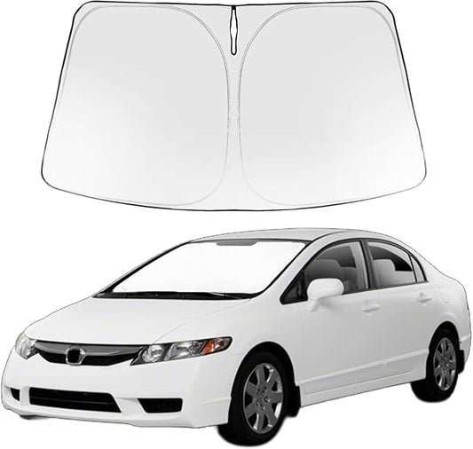Proadsy 2026 Upgrade Windshield Sun Shade Custom Fit 2006-2011 Civic Foldable Front Sunshade Protector Sun Visor Blocks UV Rays Keep Car Cooler