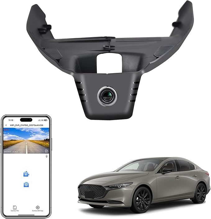 Mangoal 4K Dash Cam Custom fit for Mazda 3 2024 2025 2026(Model B), UHD 2160P Video, GPS, Free App & WiFi, 64GB Card
