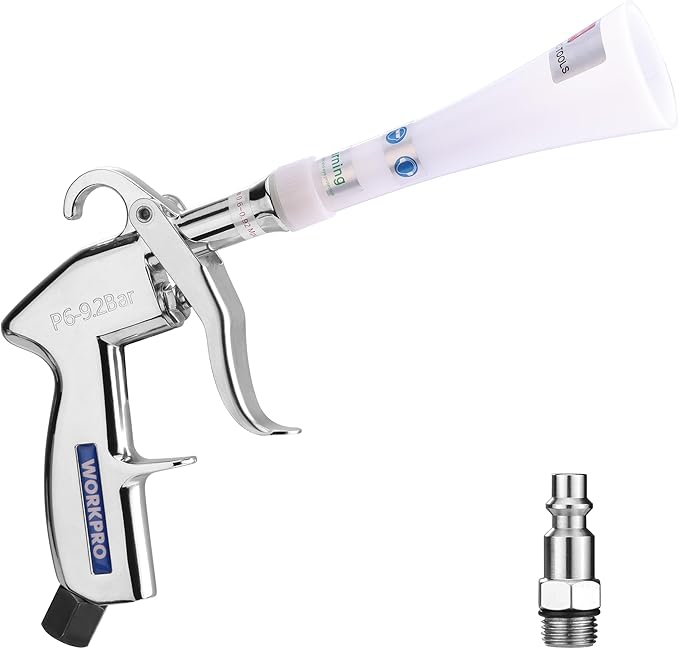 WORKPRO Tornado Nozzle Air Blow Gun for Car Detailing, Workshops, and Home Cleaning – Quickly Blasts Dirt and Dust, Compatible with Air Compressors