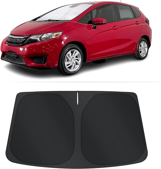 TINGLU Sun Shade for Honda Fit 2015-2020 Accessories Windshield Sun Shade Window Shade UV Rays Protection Sun Visor Cover with Steering Wheel Sunshade Storage Bag