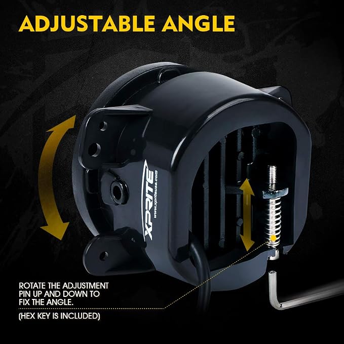 Xprite 4-Inch LED Fog Lights 60W High-Intensity Off-Road Fog Lamp for Driving, DOT Approved Replacement Compatible with 2007-2018 Jeep Wrangler JK JKU