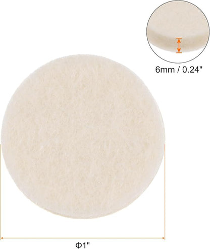 HARFINGTON 5pcs Wool Felt Polishing Pads, 1 inch Buffing Wheel Polish Pad Flocking Hook & Loop Back for Car Glass Plastic Metal Stone