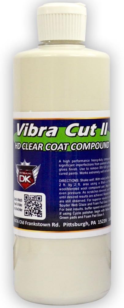 Detail King Vibra Cut II Heavy Cut Car Compound - Car Buffer, Car Scratch Remover - Body Shop Safe - 32 Oz