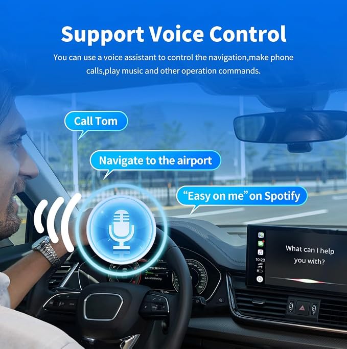2 in 1 Wireless CarPlay and Android Auto Adapter, Plug and Play, Auto-Connect Seamless, Mini Dongle Supports Car with Built-in Wired Car Play/Android Auto