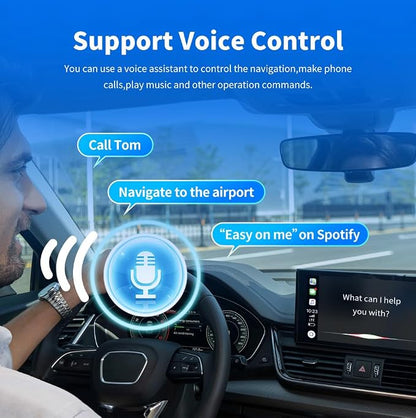 2 in 1 Wireless CarPlay and Android Auto Adapter, Plug and Play, Auto-Connect Seamless, Mini Dongle Supports Car with Built-in Wired Car Play/Android Auto