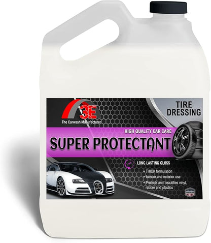 Super Protectant Tire Shine - High Gloss Wipe-On Dressing with Silicone - 1 Gallon - for Tires, Rubber, Vinyl & Plastic - Safe for Cars, Trucks, Motorcycles, RVs & More