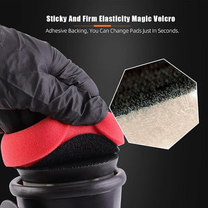 Dual Action Power System Tool, Forced Dual Action Polisher Adapter Detailing Tool with 3Pcs Polishing Pads For Cordless Drill for Car Polishing, Buffing, Waxing and Compounding -DAPSTS3