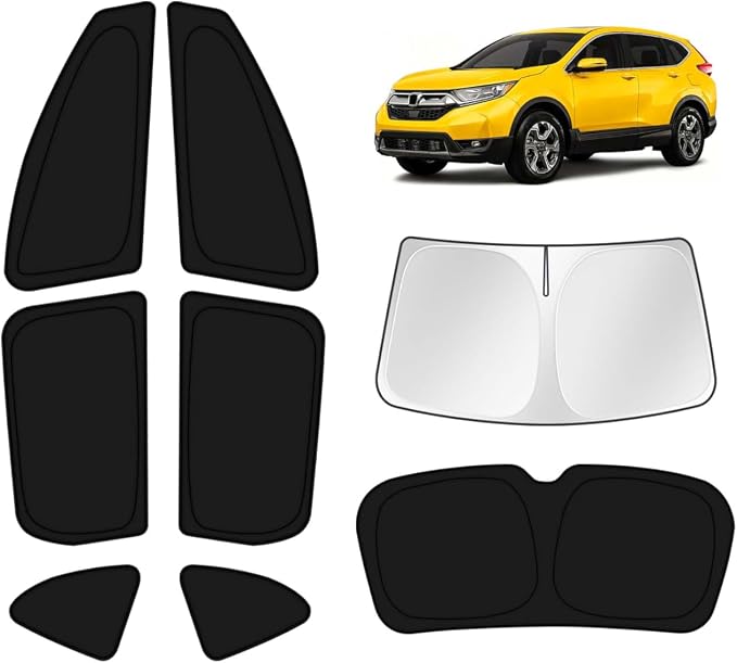 KUST Car Window Shades for Honda CRV 2017-2022 CR-V Accessories Windshield Sun Shade Side Rear Window Covers Sunshade Privacy Protection for Camping Blackout UV Block Full Set 8PCS