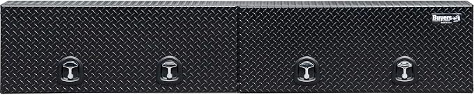 Buyers Products 1721361 Topsider Truck Tool Box, 16x13x96 Inch, Gloss Black Diamond Tread Aluminum, Dual Flip-Up Doors, Locking Compression Latch, Weather Resistant, No-Drill Mount, Made in USA
