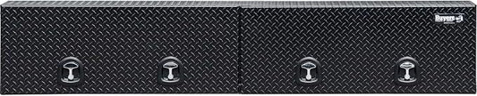 Buyers Products 1721361 Topsider Truck Tool Box, 16x13x96 Inch, Gloss Black Diamond Tread Aluminum, Dual Flip-Up Doors, Locking Compression Latch, Weather Resistant, No-Drill Mount, Made in USA