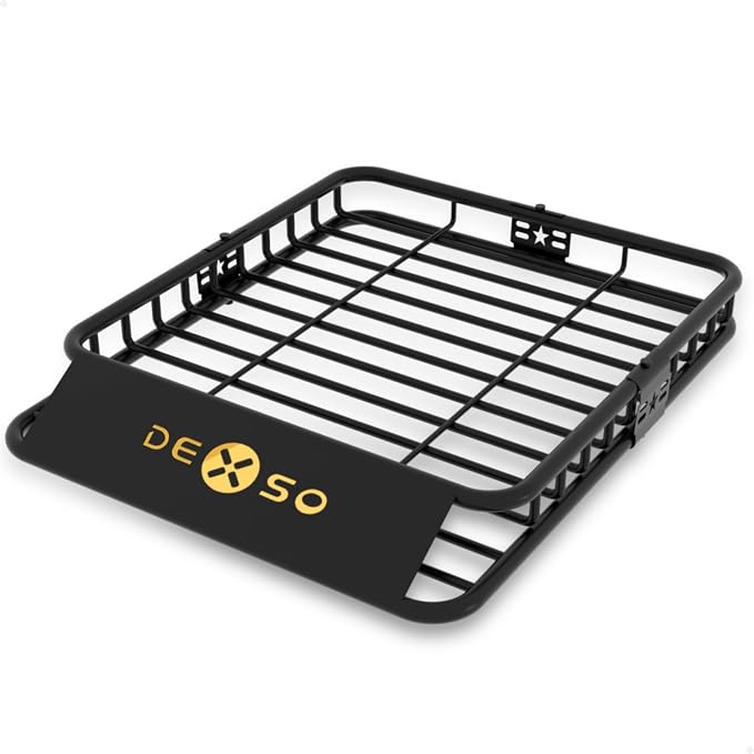 DEXSO Universal Roof Rack Basket, 46" x 36" Rooftop Cargo Carrier Basket, 200 Lbs Capacity Car Cargo Rack, Heavy Duty Luggage Rack for SUVs, Trucks, Vehicles